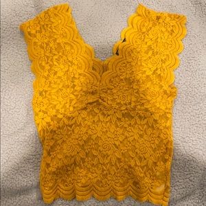 Zara yellow lace top